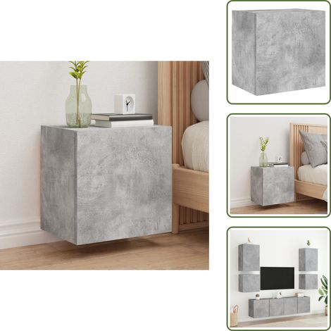 Comodino a muro - vidaXL Mobile TV Parete Grigio Cemento 40,5x30x40 cm Legno Multistrato - Armadio TV