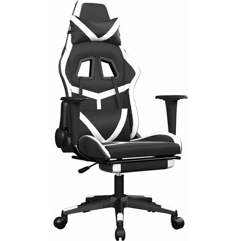 Maison Exclusive - Sedia da Gaming con Poggiapiedi Nero e Bianco in Similpelle (1/5)