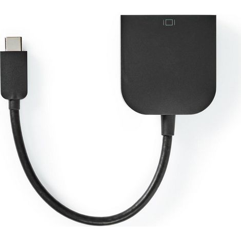 Adaptador usb c usb 32 generacion 1 usb c macho dvi d 241 pines hembra 1080p 020m redondo niquelado pvc negro bolsa de plastico