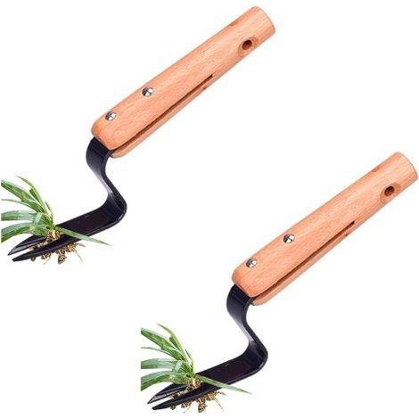2 extractores de malas hierbas manuales para macetas de césped de jardín (1/5)