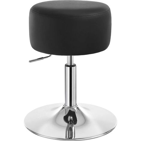 WOLTU Taburete de bar de piel sintética de altura regulable, capacidad de carga 100 kg, color negro (1/5)