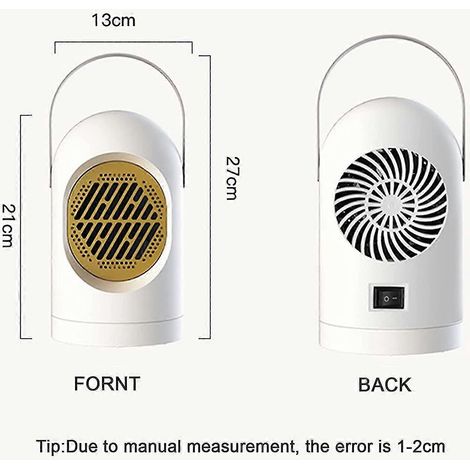 Zusatzheizung, tragbare 350-W-Elektroheizung für den Innenbereich mit Thermostat, schnelle Keramikheizung.