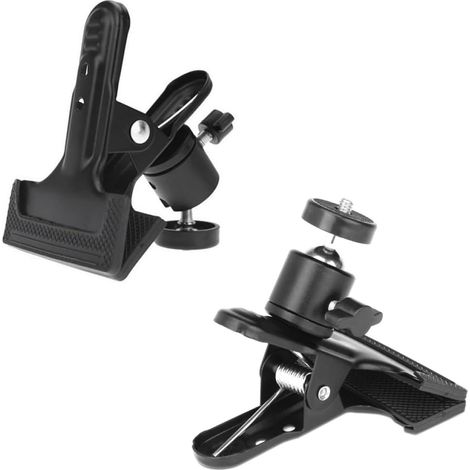 Pince Multifonction Fixation Sécurisée pour Caméra d'action en Plastique Léger Couleur Noir et Flash sans Fil pour Photographie en Intérieur (1/5)