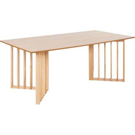 Mesa de comedor de diseño moderno base de paneles 200 x 100 cm madera de fresno claro Leandra