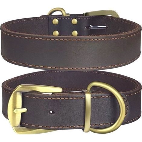(xl)Qianruida Collier pour Chien Cuir Véritable Colliers Réglables en Cuir - XL (1/5)