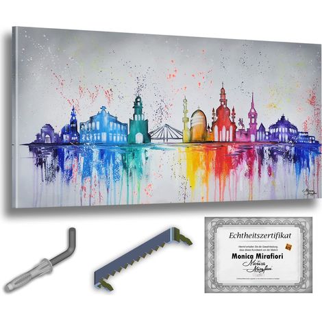 Monica Mirafiori  Dipinto a mano al 100%  Quadro di Drezno  140x70 cm  Dipinto dipinto a mano  Pittura acrilica  Quadro acrilico di grandi dimensioni  Arte moderna  Stampe artistiche (1/5)
