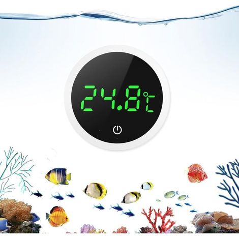 Thermomètre numérique pour aquarium, mini thermomètre pour aquariums de toutes tailles, affichage numérique LED haute précision, réveil tactile, thermomètre à eau sans fil pour aquariums marins (1/4)