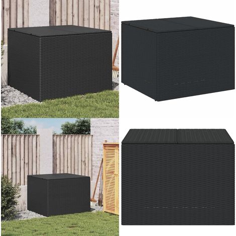 Gartentruhe Schwarz 291L Poly Rattan - Gartentruhe - Outdoor Box - Gartenaufbewahrung - Wetterfest - Poly Rattan - Home & Living