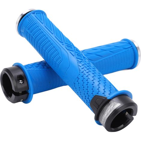 Rutschfeste Mountainbike-Griffe, 2er-Set, blau – Lenkerüberzug mit Verriegelungssystem (1/5)