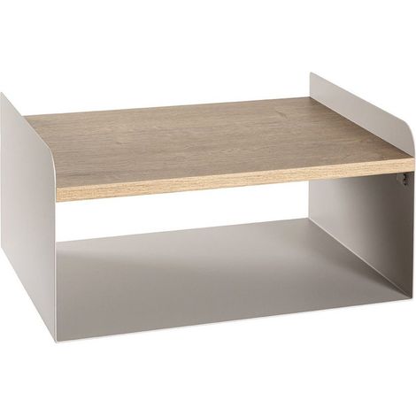 Étagère Murale 2 Niveaux "Korfu" 40cm Gris & Chêne (1/5)