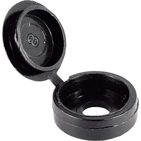 One Stop DIY Lot de 24 rondelles à vis avec couvercle pour vis de tailles 38-40 Noir