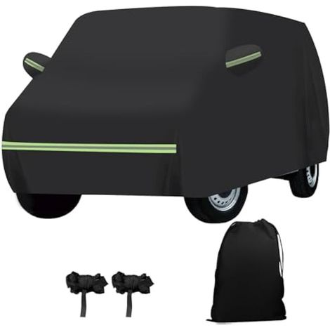 Housse de voiture complète pour VW T4 SWB 1995–2004, 210D housse de protection imperméable avec doublure en coton et fermeture éclair sur la portière latérale, bandes anti-vent, protection contre la (1/5)
