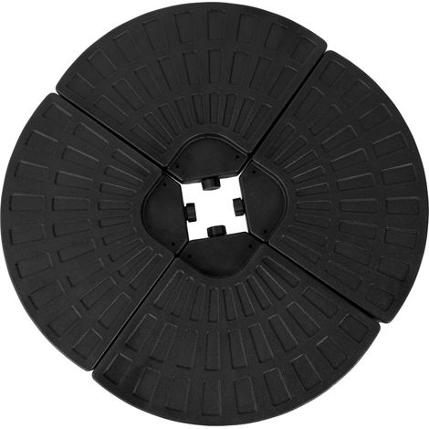Base de plástico negro lastrable para sombrilla, 4 piezas (1/5)