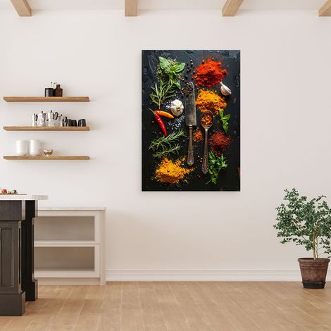 Wandbild Gewürze Kräuter Gemüse 70x100 (1/4)