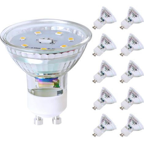 ZMH GU10 LED Blanc neutre 5W Ampoule Remplace 50W Ampoule à économie d'énergie Angle de faisceau 110° Spot Non-variable Ampoule à réflecteur Spot LED GU10 10 pack - Blanc neutre (1/5)