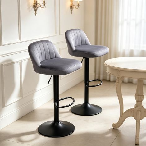 Taburetes de bar elegantes y regulables en altura, taburetes de mostrador con estilo, taburete moderno (solo con 2 sillas). (1/5)