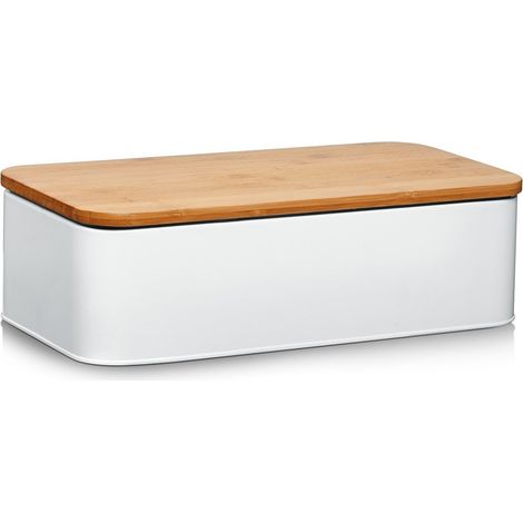 Zeller Chlebak boîte à pain blanc métal bambou (1/5)