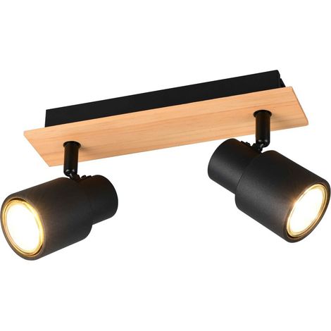 Barra 2 luci, metallo e legno, nero, L 31 cm, Pierre (1/5)