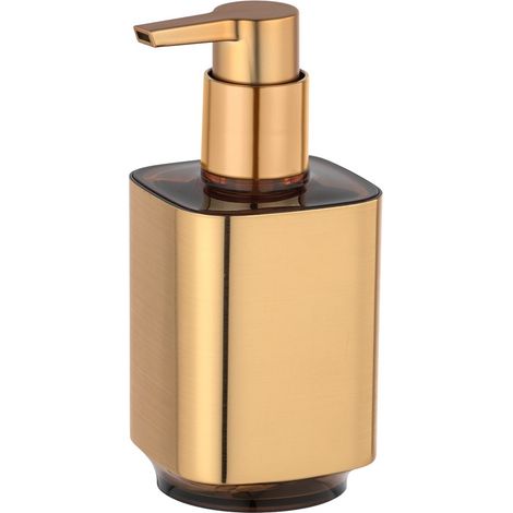 Dispenser sapone in plastica color oro satinato e nero Lumina (1/3)