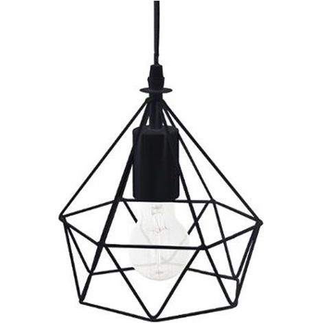 Suspension design en métal avec fil noir - Dim : D.19 x H.22 cm -PEGANE- (1/2)