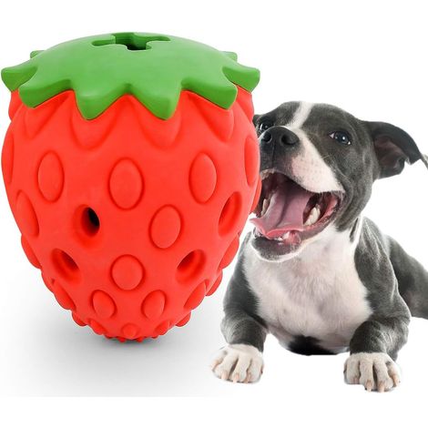 Jouets pour Chiens durs pour macher agressifs Fraise Indestructible Chien Jouets à macher Jouets interactifs Ennui Traiter Jouets Dents Propres-Fei Yu (1/3)