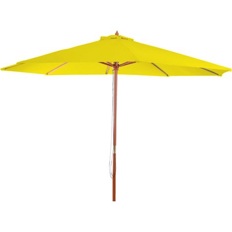 Parasol Florida - parasol de marché - Ø 3 -5m polyester/bois 7kg - jaune (1/5)