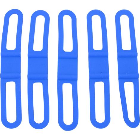 DUUTI 5er-Pack Silikon-Fahrradgurte für Fahrräder, Taschenlampen, Lenkerhalterungen, Mehrzweck-Fahrradgurte, Blau (1/5)