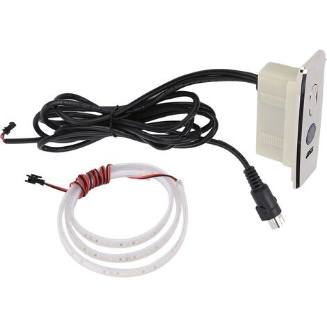 Interrupteur de fauteuil inclinable électrique à 5 broches, moteur CC à balais, contrôleur de canapé droit à 3 boutons avec bande lumineuse de 1 m (1/5)