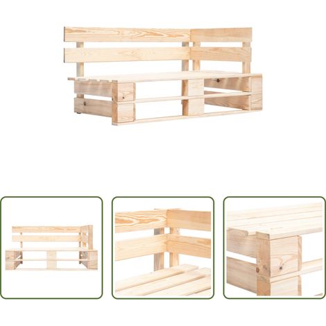 vidaXL Terrassenbank -  Outdoor-Eckbank Paletten Holz