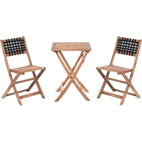 Bistro Set CONIOLO Akazienholz Braun / Schwarz