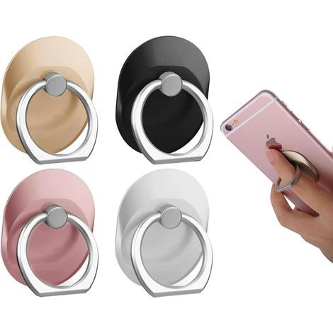 4 Pack Cell Phone Ring Holder, 180 Degree Rotation, Compatible with Different Cell Phones, Tablets, Players (1/5)