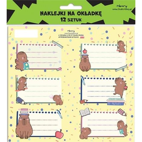 Autocollants pour cahier - Capybaras (12 pièces)