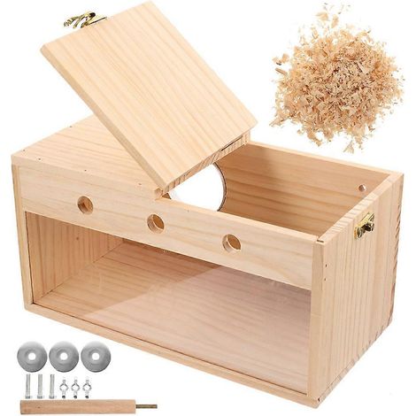 Nichoir en bois pour perruches, nichoir en bois pour perruches, boîte de reproduction pour perruches, accessoires pour perruches (1/5)