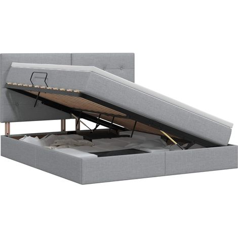 Maison Exclusive - Letto con contenitore e materasso Grigio Chiaro 140 x 200 cm (1/5)