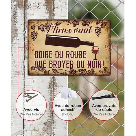 Wine Wall Plaque – Metal Sign 30 x 20 cm – Wine Cellar Kitchen Decoration (1/2)