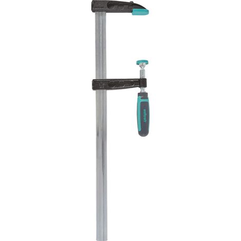 1 - Serre-joint à Vis - Rail Profilé Creux - Force 240 kg - Saillie 80 mm - Ouverture 450 mm - Fonte Malléable - Pour Menuiserie