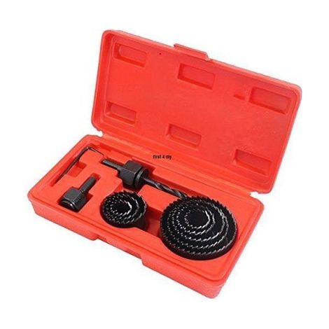 11PC HOLE SAW CUTTING SET KIT 19-64MM WOOD CARBON STEEL CUTTER ROUND TZ KDPHS042