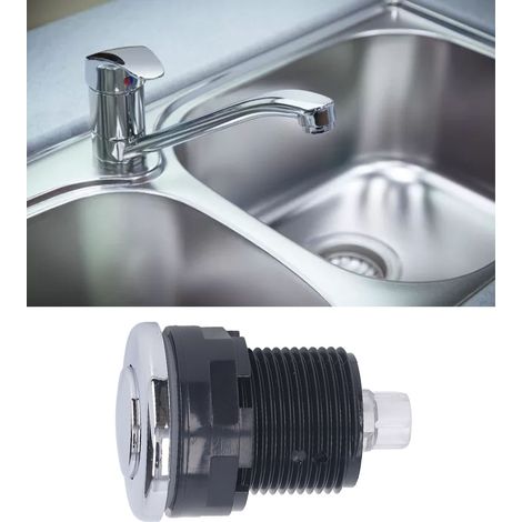 Interrupteur Pneumatique pour Evacuateur de Déchets avec Bouton en Acier Inoxydable, Flexible, pour Spa/Jacuzzi (125‑250V, 16A, Trou 34mm, Kit Complet) (1/5)