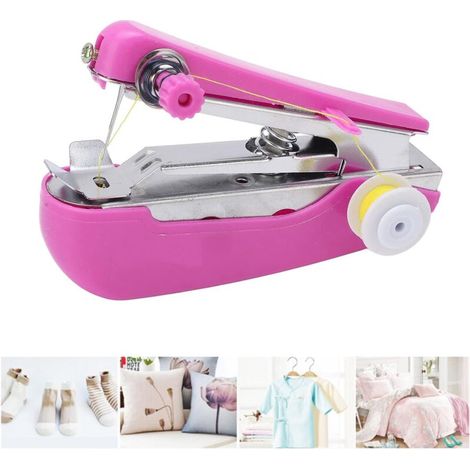 Mini-Handnähmaschine, leicht, tragbar, Taschennähmaschine für Zuhause, Nähwerkzeuge, Handarbeiten, Hosen, Pullover, Plüschtiere (1/5)