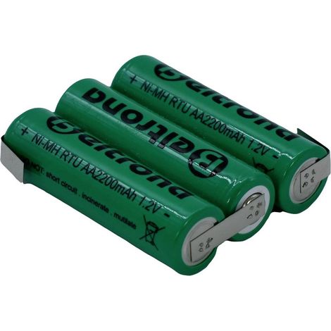 Pacco batteria 3x Stilo (AA) Beltrona RTU3AAZ linguette a saldare a Z NiMH 3.6 V 2200 mAh
