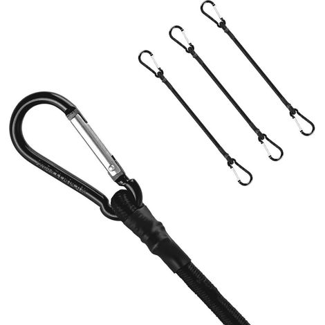 Spanngummi mit Karabiner 30cm, 4 Stück, UV-beständig, für Outdoor & Haushalt