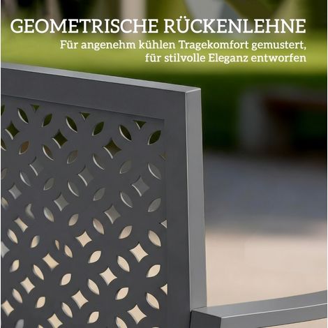 Sitzmöbel Gartenbank wetterfest Stahl 127 x 61 x 85 cm HAVRYA (1/4)