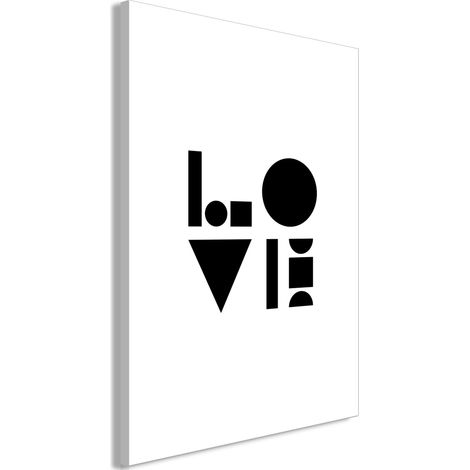 Quadro - Black, White and Love (1 Part) Vertical - 80x120 (1/4)
