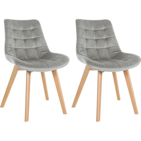 2er Set Stühle Brook Samt grau