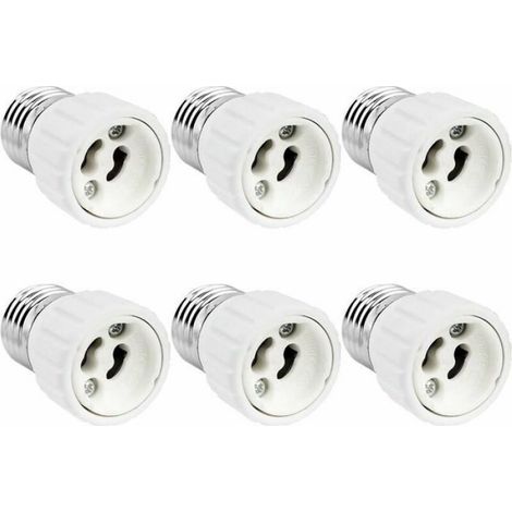 Adaptateur E27 Vers GU10 - Céramique - 0-250 V - 200 W - Usage Intérieur - 6 Pièces (1/4)