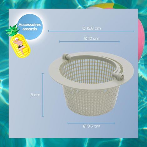 JSSEVN-grauer Skimmerkorb 12 cm Durchmesser 8 cm hoher Pool-Siebkorb Skimmersieb (1/4)