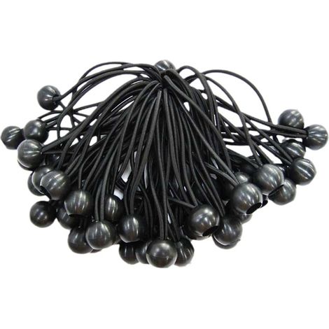 Schwarzes Set mit 10 Stück Heavenly Gardinenspannern aus elastischem Seil