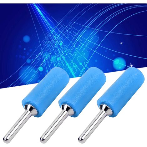 J.10001 2 mm Bananenstecker aus reinem, vernickeltem Kupfer, 2 mm gerader Bananenstecker mit Stiftanschluss, kompatibel mit innenliegenden Federplattenbuchsen, verkauft in Packungen mit 100 Stück (bla (1/5)