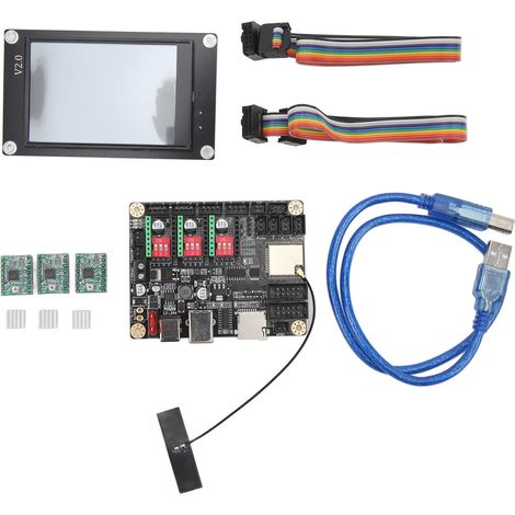 Contrôleur CNC 32 bits WiFi hors ligne avec écran tactile 3,5 pouces, carte de commande pour graveur, driver moteur pas à pas 12-24VDC (1/5)