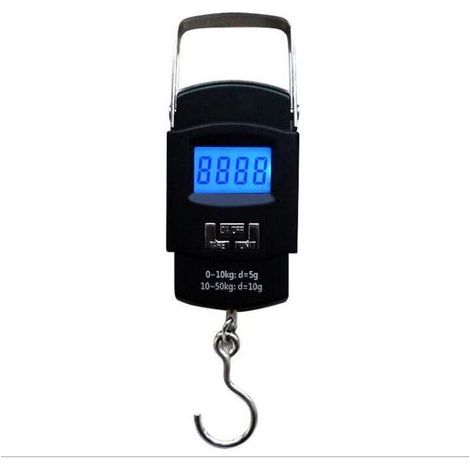 TAISHENGDA 110 lb/50 kg LCD-Digital-Gepäckwaage, elektronische Kofferwaage, digitale Waage, Reisewaage, Angelhakenwaage mit hintergrundbeleuchtetem LCD-Temperaturdisplay (1/5)